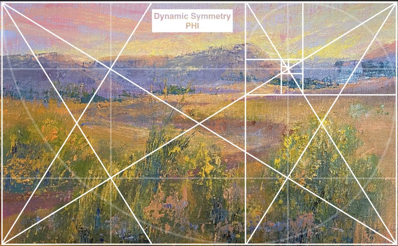 Chromatic Lands II PHI Dynamic Symmetry Armature plus Golden Spiral Large Image