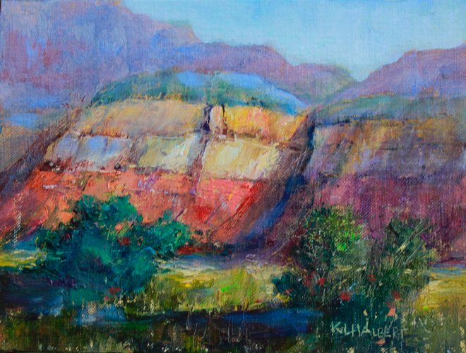 New Mexico Cliffs 6x8  (sold 2015) Large Image